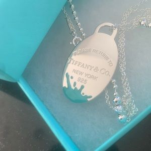 Tiffany silver Necklace with Splash color